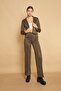 Light Lycra Suede Fabric Flato Pocket Long Sleeve Short Blazer Jacket-Khaki - 2