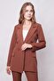 Women's Button Detailed Long Sleeve Stylish Office Ornamental Pocket Covered Fabric Blazer Jacket-Dark Tan - 5