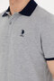Men's Regular Fit Polo Neck Gray Melange Basic T-Shirt 50284638-Vr086 - 7