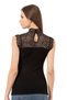 Özkan 27055 Women's Viscose Camisole Flexible Comfortable Knitted Tank Top Blouse with Lace Collar and Back Detail - 2