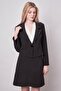 Women's Striped Collar Long Sleeve Lightweight Lycra Fabric Short Blazer Jacket-Black Line - 6