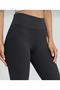 High Waist Corded Fabric Leggings Fleece-Lined Black