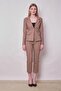 Women's Collared Pocket-Covered Long Sleeve Lightweight Lycra Fabric Blazer Jacket (Pants 40076)-Mink
