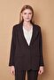 Women's Collared Pocket Flap Long Sleeve Lightweight Lycra Fabric Oversize Blazer Jacket (Pants Jument 40075)- - 3