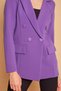 Women's Button Detailed Long Sleeve Stylish Office Ornamental Pocket Flap Fabric Blazer Jacket - Magenta - 4