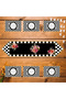 Black and White Checkered Floral Patterned Runner and American Service Tablecloth - 5