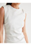 Sleeveless Mini Dress with Asymmetrical Fold Detail - 5