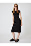 Midi Slip Dress Crew Neck Cap Sleeve Slim Fit - 2