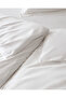 Lilas Family Size Embroidered Satin Duvet Cover Set - Light Gray - 5