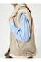 Biker Vest Collar with Faux Fur Zipper Pocket - 5