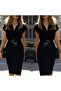 Women's Short Sleeve Double Breasted Crepe Dress (Without Belt)