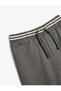 Jogger Sweatpants Tie Waist Slogan Printed Cotton Ribbon - 3