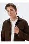 Shirt Jacket with Ribbed Flap Pocket Detail and Zipper Closure