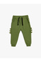 Jogger Sweatpants Applique Detailed Tie Waist Raised Cotton