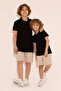 Boy's Black Basic Polo Neck T-Shirt 50292129 -Vr046
