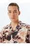 Short Sleeve Shirt Turn-Down Collar Button Viscose