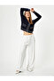 V-Neck Knitwear Vest Color Contrast Long Sleeve Buttoned - 2