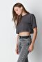 Crew Neck 2-Piece Crop T-Shirt 959 Khaki/Smoked - 7