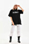   Unisex Printed Oversize T-Shirt - Black - 3