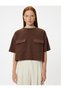 Capped Pocket Detailed Short Sleeve Crew Neck Crop T-Shirt - 3