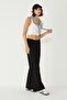 Women's stitch detailed palazzo sweatpants 746 black - 3