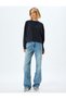 Crew Neck Long Sleeve Modal Mixed Basic Sweatshirt - 2