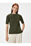 Epaulette Detailed Short Sleeve T-Shirt Round Neck Slim Fit - 3