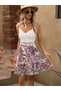 Women's sleeveless, strappy, v-neck, floral print, supreme dress with lace-up front. - 5