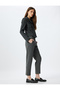 High Waist Trousers with Pencil Detail, Pockets, Short Leg, Carrot Cut, Slim Fit - 2