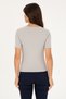 Women's Gray Melange Square Neck T-Shirt 50305762-Vr086 - 5