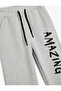 Jogger Sweatpants with Tie Waist and Sporty Print Detail - 3