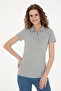 Women's Gray Melange Basic Polo Neck T-Shirt 50285846 -Vr086 - 3