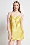 005 Women's Satin Nightgown Light Yellow - 2