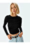 Ribbed Draped Long Sleeve Crew Neck Bodysuit