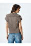 Half Zipper Detailed Stand Collar Knitwear Crop Sweater - 4