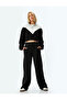 Color Block Stand Collar Three Thread Raised Half Zipper Crop Sweatshirt - 2