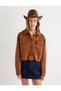 Covered Pocket Detailed Buttoned Comfortable Fit Faux Suede Jacket - 3