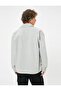 Oversize Denim Shirt Jacket Tie Waist Pocket Detailed Cotton - 4