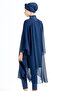 Chiffon Poncho Pareo Beach Dress C14307 Navy Blue - 2