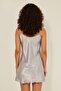 005 Women's Satin Nightgown Gray - 4
