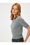 Short Sleeve Knitwear Sweater with Pearl Embroidery and Hair Braid Pattern