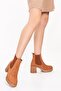 Plus-Artı006-0151-S Women's Tan Suede Platform Heeled Boots - 2