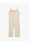 Strappy Jumpsuit with Pocket Detail and Ruffles in Viscose Blend