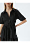 Shirt Dress Mini Polka Dot Buttoned Ruffled - 5