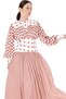 EMBROIDERY DETAIL DIGITAL PRINT LONG DRESS Orange - 4