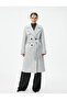 Long Kachet Coat Belted Waist Double Breasted Buttoned Pocket - 3