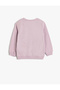 Sweatshirt with Print Detail, Crew Neck, Long Sleeve, Cotton, Ribbed - 2