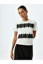 Short Sleeve Crew Neck Cotton Lace Detail T-Shirt - 3