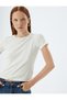 Short Sleeve Crew Neck Viscose Fabric Basic Ribbed T-Shirt