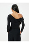 Rochie de seara Bluza Detaliu umar Maneca lunga Drapat Guler dublu - 4